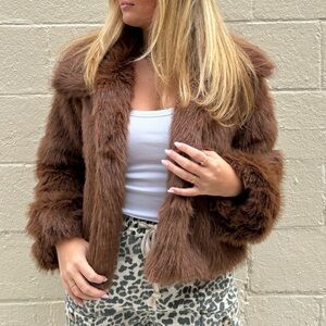 Brown Faux Fur Jacket